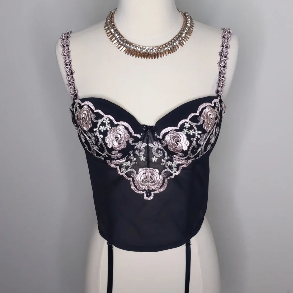 Gilligan & O'Malley Intimates bustier black Corset size 39B underwire